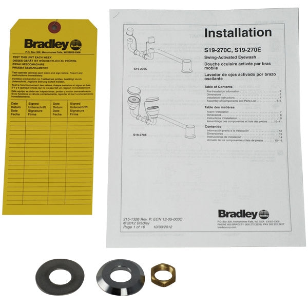 Bradley S19-270C Swing-Activated Laboratory Eyewash Station