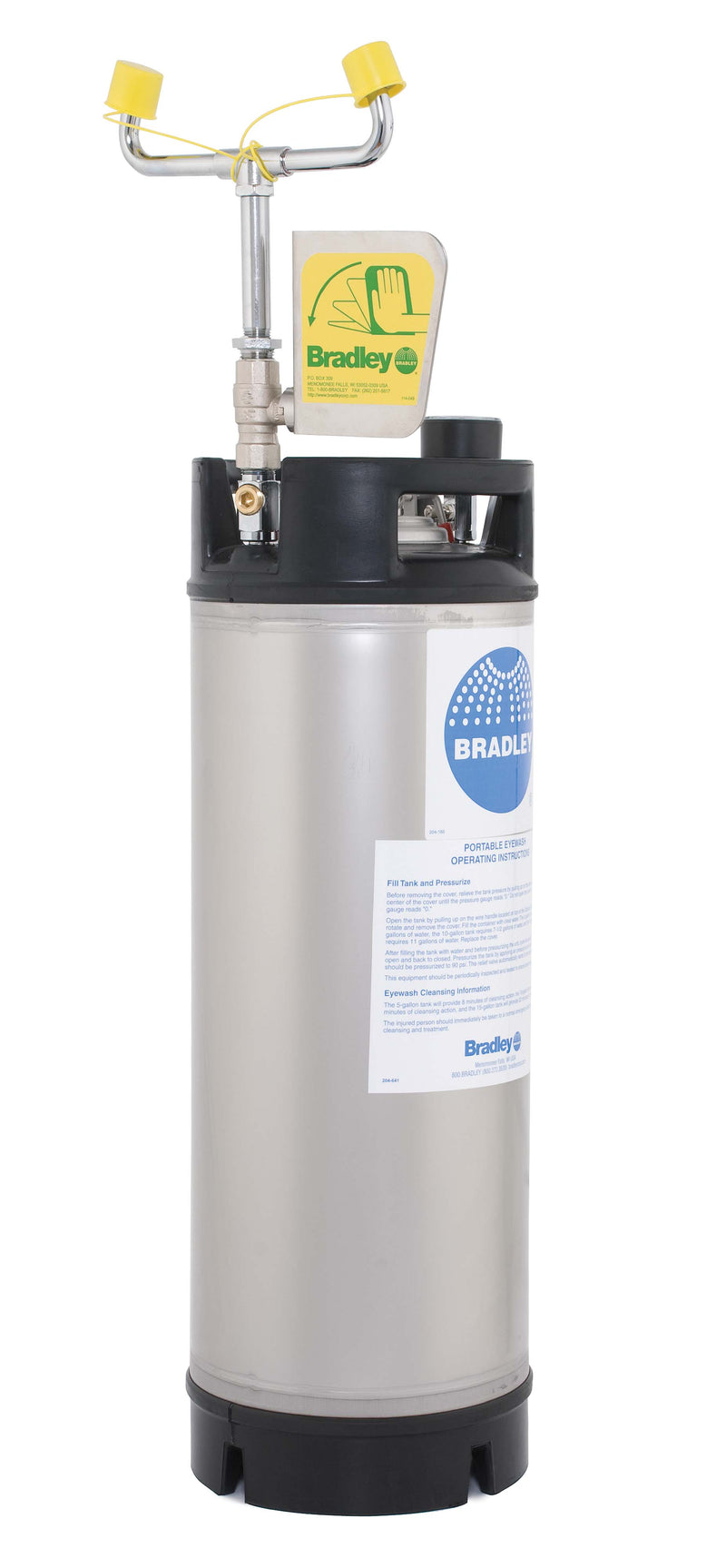 Bradley S19-671 Portable 5 Gallon Pressurized Eyewash Tank W/Eyewash Only