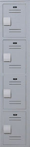 Bradley Plastic Locker, 12X12X72  4 Tier, 30% Pre-Consumer Recycled HDPE