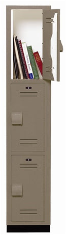 Bradley Plastic Locker, 12X12X60  3 Tier, 100% Post-Consumer Recycled HDPE