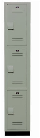 Bradley Plastic Locker, 12X12X60  3 Tier, 100% Post-Consumer Recycled HDPE