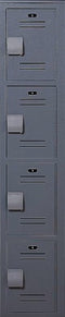 Bradley Plastic Locker, 12X12X60  4 Tier, 100% Post-Consumer Recycled HDPE
