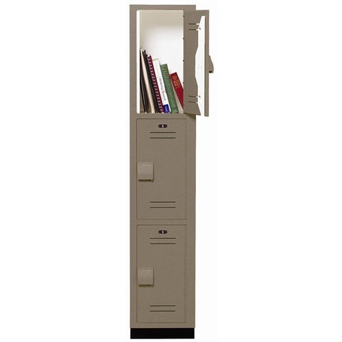 Bradley Plastic Locker, 12X18X60  3 Tier, 100% Post-Consumer Recycled HDPE