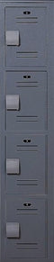 Bradley Plastic Locker, 12X12X72  4 Tier, 100% Post-Consumer Recycled HDPE
