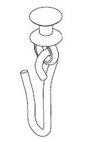 Bradley Toilet Partition Curtain Hook (for Headrail) , HDWP-COMHK