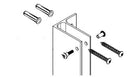 Bradley Partition Stainless Steel F Bracket Pilaster at Wall Hardware Kit, HDWC-S0040
