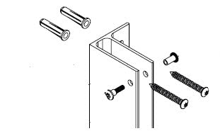 Bradley Partition Stainless Steel F Bracket Pilaster at Wall Hardware Kit, HDWC-S0040