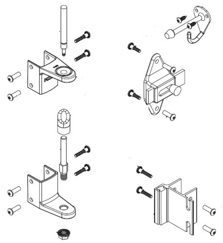 Bradley Partition Stainless Steel Door Hardware Kit, Surface Latch, HDWT-SD1-SLWS