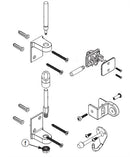 Bradley Partition Stainless Steel Inswing Door Hardware Kit, Flat Hinge, SD1-FH