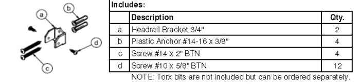 Bradley Toilet Partition Between Wall Aluminum Headrail Kit, HDWP-A0461-BW