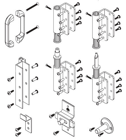 Bradley Toilet Partition Door Hardware Kit, Wrap Around Hinge, HDWP-AD4WA