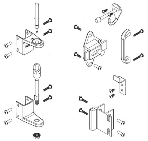 Toilet Partition Stainless Steel Door Hardware Kit, Surface Latch, Wrap A, SD1-SLWSHC