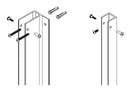 Bradley Restroom Partition Aluminum Ending Panel Hardware Kit, HDWP-A2PE