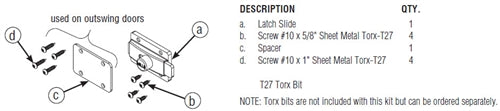 Bradley Bathroom Partition Inswing/Out Swing Latch Kit , HDWC-S0109