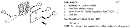 Bradley Toilet Partition Stainless Steel Door Latch , HDWT-S290