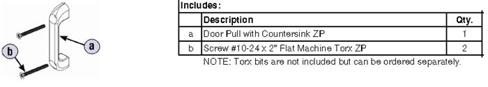 Stainless Steel Countersink Door Pull Kit - HDW0-S0168