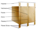Bradley Aluminum Headrail - Designed for Solid Plastic 1" Thick Pilasters - 62"L  - HDWP-A0458-062