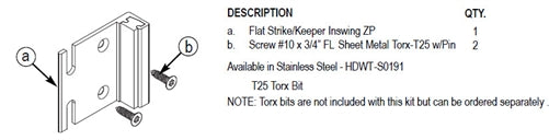Bradley Toilet Partition Stainless Steel Flat Strike/Keeper, HDWT-S0191