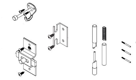 Bradley Toilet Partition No Site Door Hardware Kit, Inswing , HDWP-AD3IH-NS