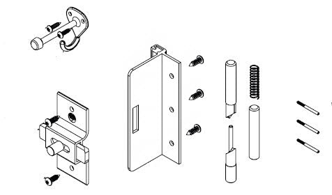 Bradley Partition Inswing Door Hardware Kit, One Ear Strike, HDWP-AD5IH