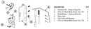 Bradley Partition Inswing Door Hardware Kit, One Ear Strike, HDWP-AD5IH