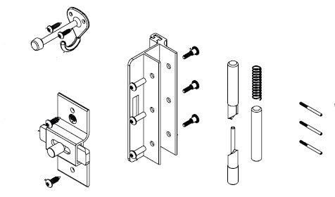 Bradley Toilet Partition Door Hardware Kit, Inswing , HDWP-AD3IH