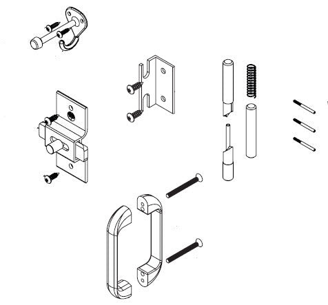 Bradley Toilet Partition No Site Door Hardware Kit, Inswing , HDWP-AD5IH-NS