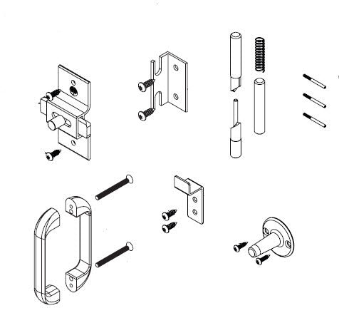 Bradley Toilet Partition No Site Door Hardware Kit, Out Swing , HDWP-AD4IH-NS