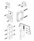 Bradley Toilet Partition Door Hardware Kit, Out Swing , HDWP-AD4IH