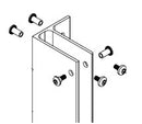 Bradley Restroom Stall Aluminum Pilaster F Bracket Kit, HDWC-A0166