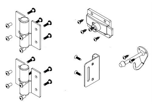 Bradley Toilet Partition Steel Door Hardware Kit, Flat Strike, SD1-LHFS