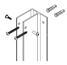 Bradley Partition Aluminum F Bracket at Wall Hardware Kit, HDWP-A3FF