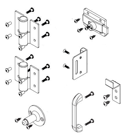 Bradley Toilet Partition Steel ADA Door Hardware Kit, Flat Strike, SD1-RHHCFS