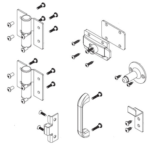 Bradley Partition Stainless Steel Door Hardware Kit, Flat Strike, HDWC-SD2-RHFS