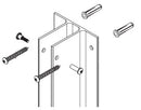 Bradley Continuous Aluminum Urinal Privacy Screen Hardware Kit, HDWP-A0057