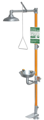 Guardian G1991HFC Safety Station with Eyewash, Hand/Foot Control, All-Stainless Steel