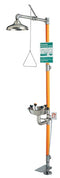 Guardian G1994HFC Safety Station with WideArea Eye/Face Wash Station, Hand/Foot Control, All-Stainless