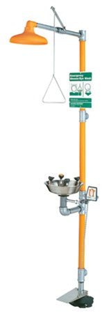 Guardian G1909HFC Safety Station with WideArea Eye/Face Wash, Hand/Foot Control, Stainless Bowl