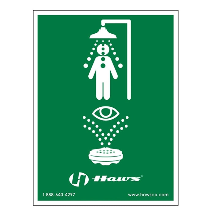 Haws SP178LG Combination Eyewash Safety Shower Sign