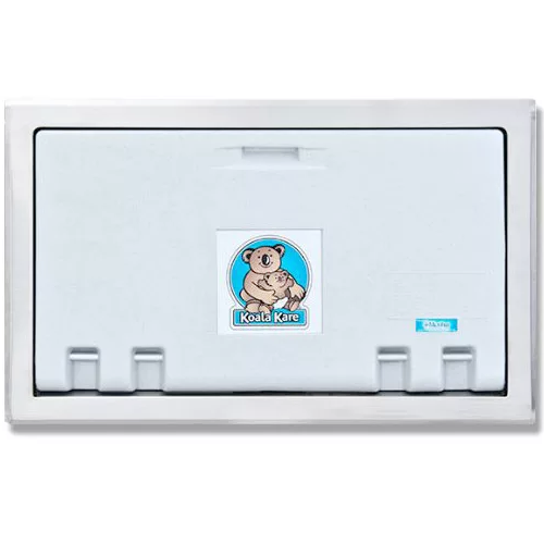 Koala Kare KB100-05ST Horizontal Baby Changing Station with Stainless Steel Flange, Recess Mount, White Granite