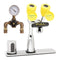 Speakman SEF-1812-TW Battery Operated Sensor Eyesaver Eyewash Faucet with 8 In. Deck Plate, Under Counter Mixer & Thermostatic Mixing Valve
