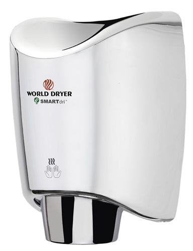 World Dryer SMARTdri(TM) K4-970 Hand Dryer, Polished Chrome Aluminum, 208-240V