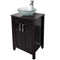Monsam PSE-010W Luxury Portable Sink w/ Glass Vessel Basin Sink & Wood Cabinets