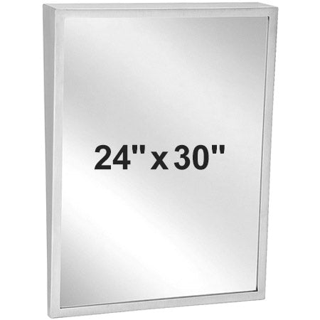 Bradley 740-024300 (24 x 30) Commercial Restroom Mirror, Angle Frame, Tilt 24