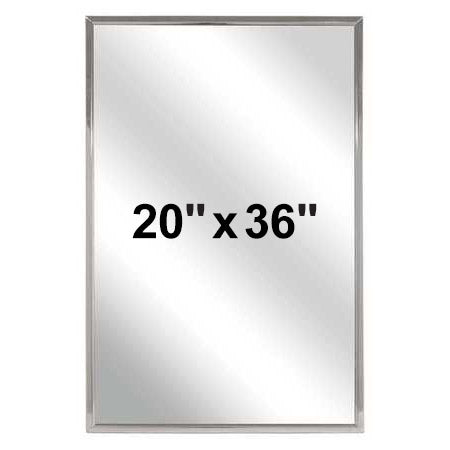 Bradley 781-020360 (20 x 36) Commercial Restroom Mirror, Channel Frame, 20