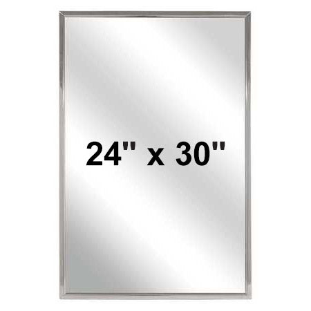 Bradley 781-024300 (24 x 30) Commercial Restroom Mirror, Channel Frame, 24x30