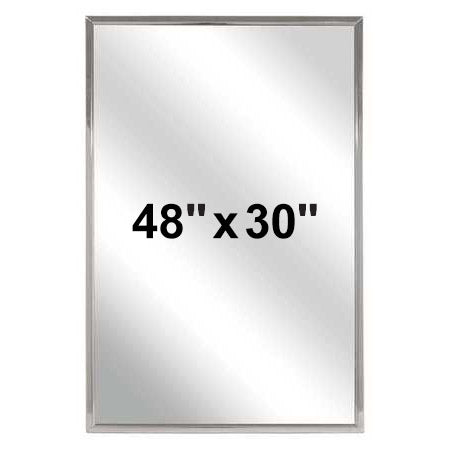 Bradley 781-048300 (48 x 30) Commercial Restroom Mirror, Channel Frame, 48" x 30"