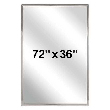Bradley 781-072360 (72 x 36) Commercial Restroom Mirror, Channel Frame, 72" x 36"
