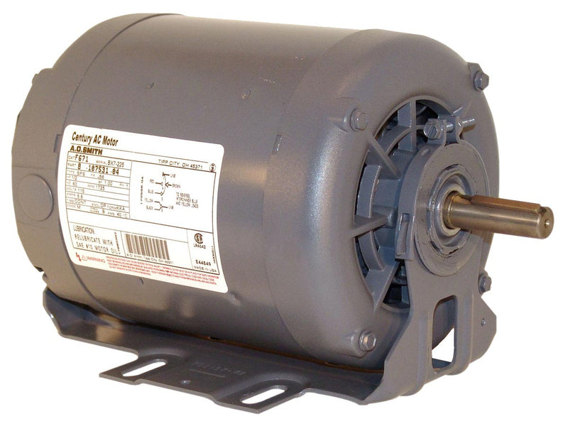 Century AO Smith F681 Split-Phase Resilient Motor, 3/4 HP, Split-Phase, 1725 RPM, 115, 230V, 56 Frame, Replaced w/ Century F681V1