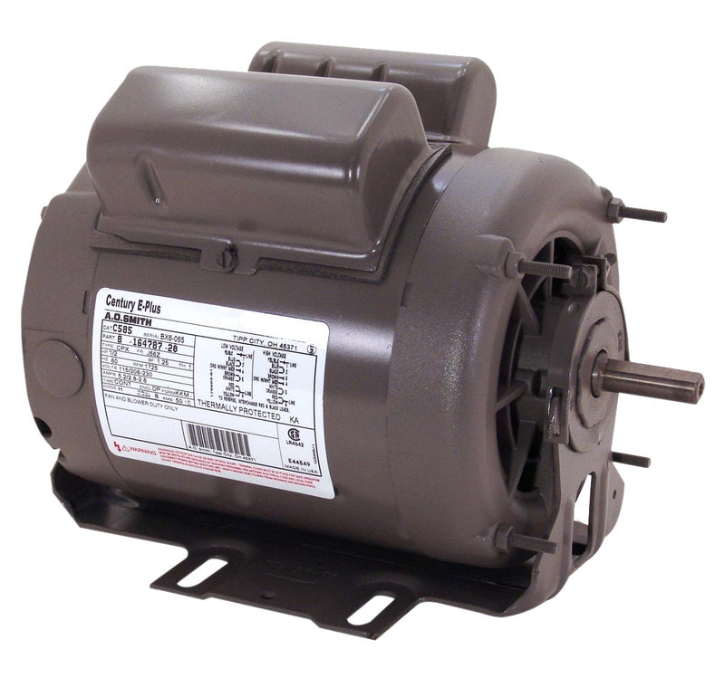 Century AO Smith C586 Direct Drive Motor, 3/4 HP, Cap. Start Run, 1725 RPM, 115, 208-230V, 56 Frame